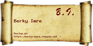 Berky Imre névjegykártya